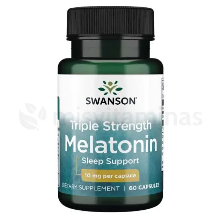 Melatonin Triple Strength 10 mg Swanson 60 Cápsulas 1