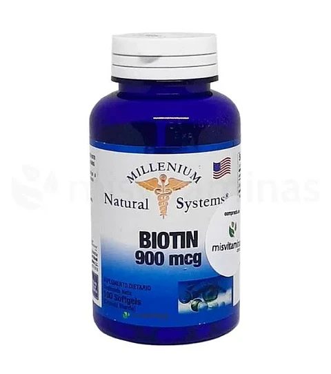 Biotin 900 mcg Millenium Natural Sytems 100 Softgels