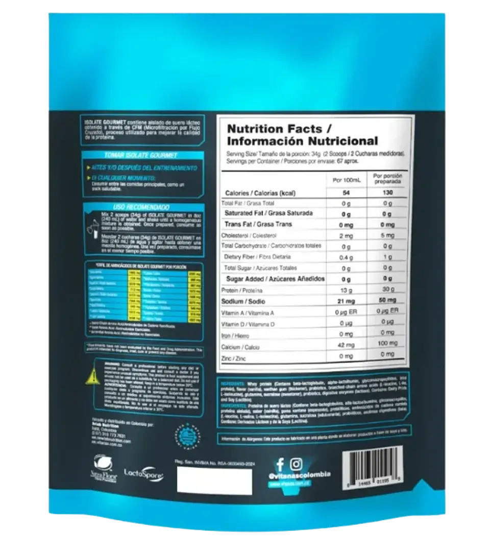 Isolate Gourmet 2 libras Vitanas  2