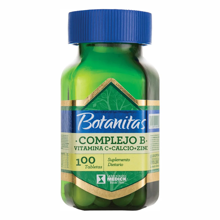 Complejo B Vitamina C Calcio y Zinc 100 Tab Botanitas 1