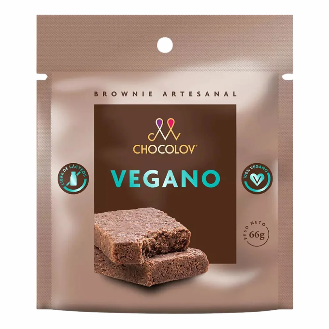 Brownie Artesanal Vegano 66 gr Chocolov 1
