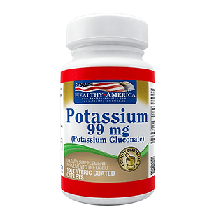 Potassium 99mg 100 caplets  Healthy America