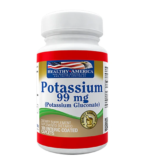 Potassium 99mg 100 caplets  Healthy America