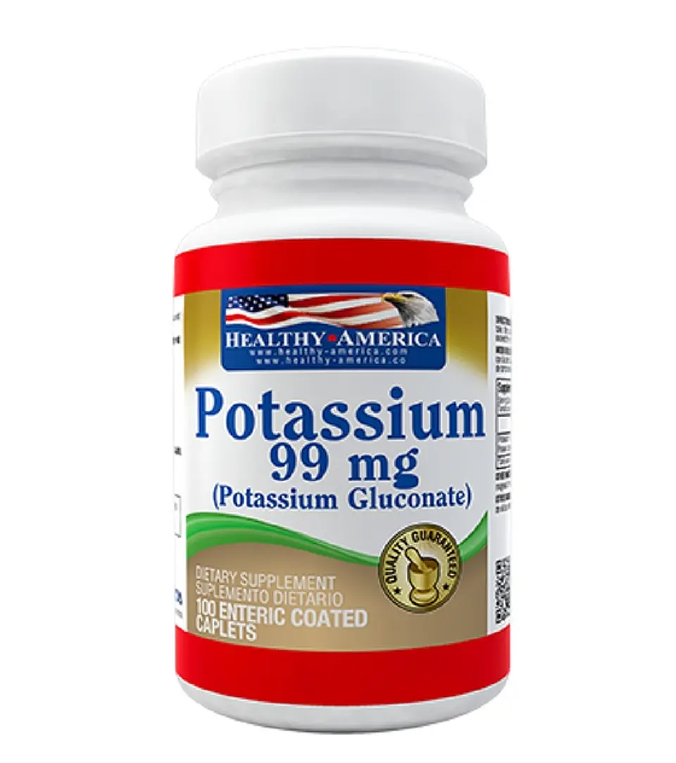 Potassium 99mg 100 caplets  Healthy America 1
