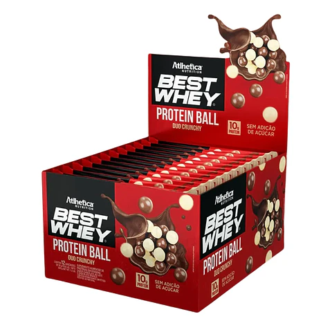 Protein Ball Best Whey Duo Crunchy Caja x 12 unidades Atlhetica