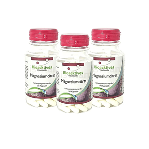 Combo Citrato de Magnesio 90 Cápsulas Bioacktives 3 Unidades