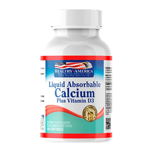 Calcio Liquid Absorbable & Vitamina D3 100 softgels Healthy America