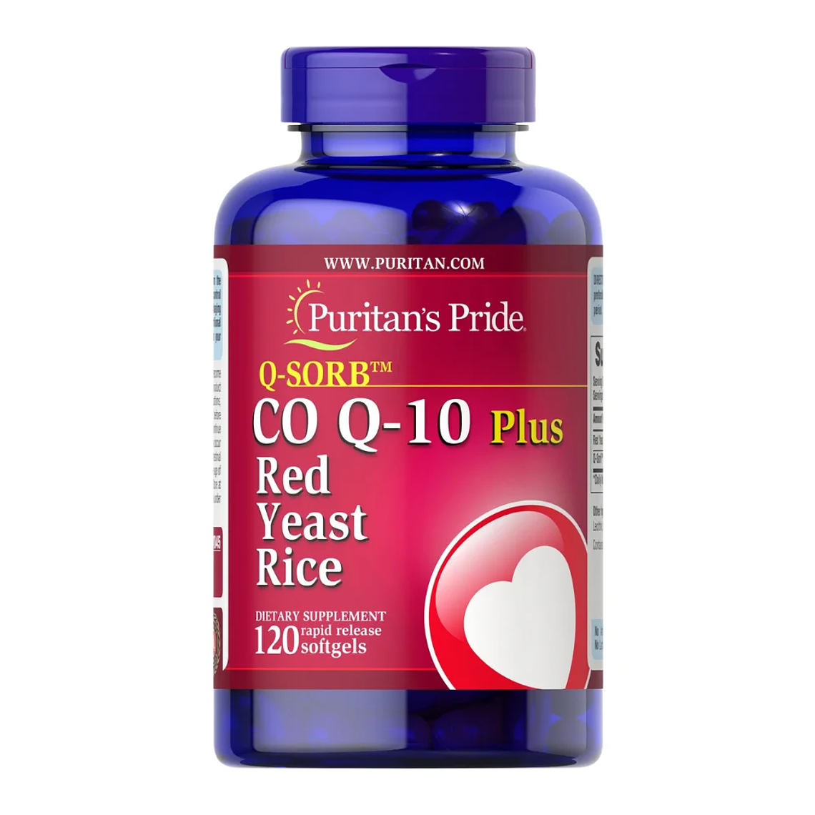 CO Q-10 Plus Red Yeast Rice 120 Softgels Puritan's Pride 1