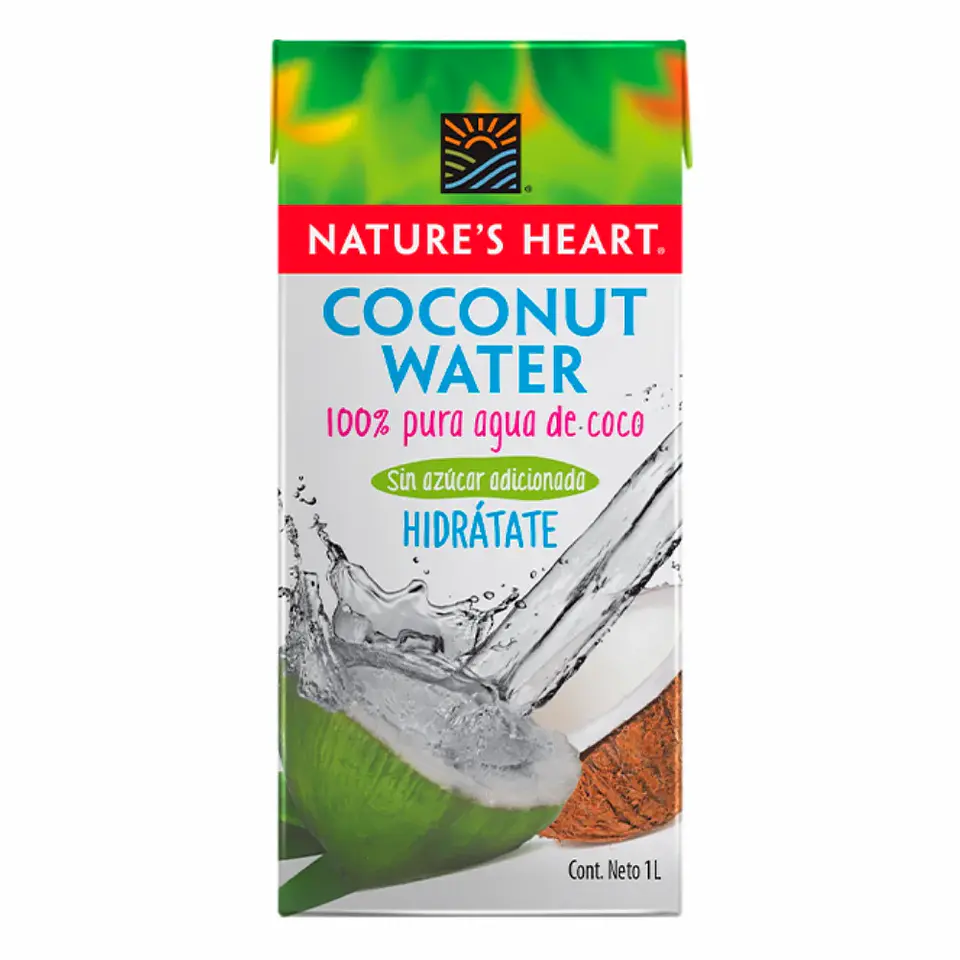 Agua de Coco Sin Azúcar 1 L Nature's Heart 1