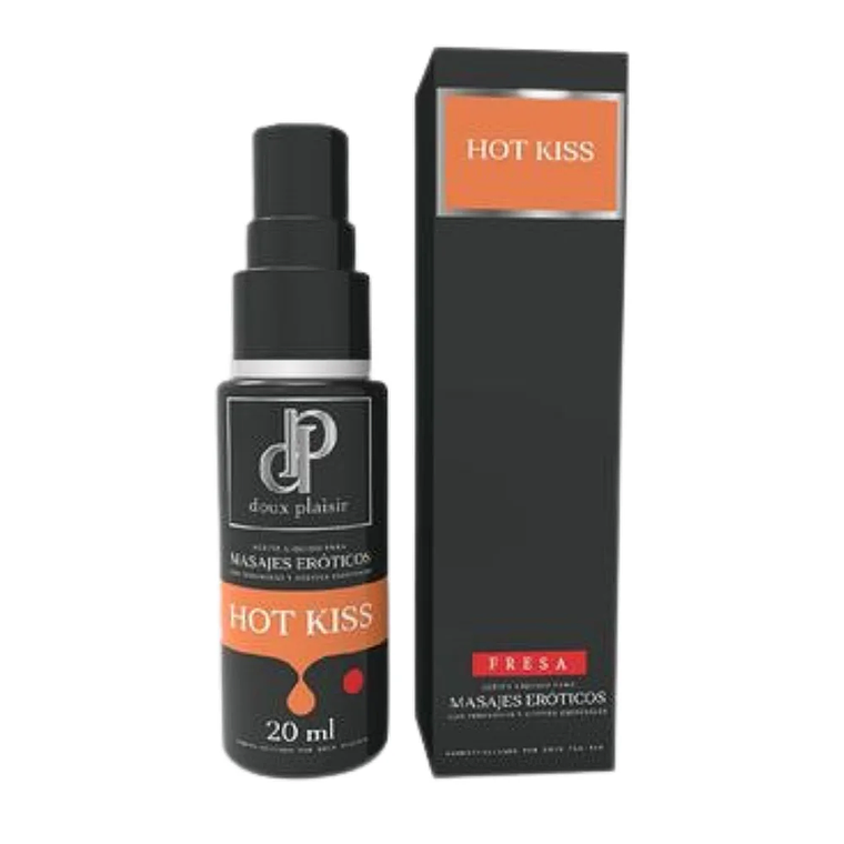 Hot Kiss Aceite Para Masajes Eróticos Fresa 20 ml Doux Plaisir 1