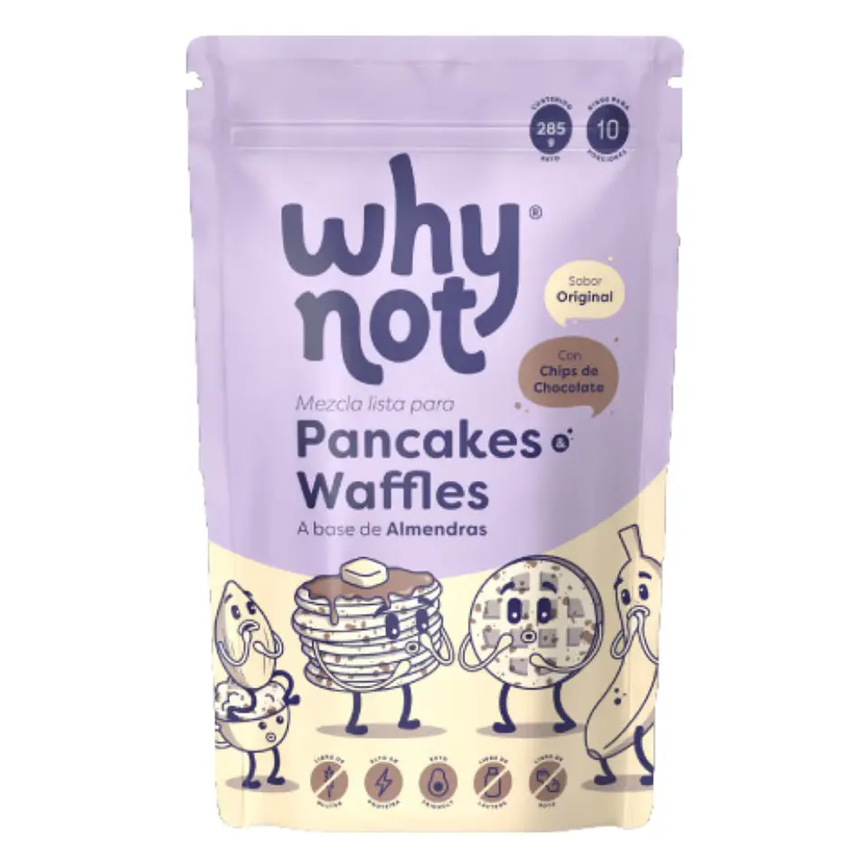 Pancakes & Waffles a Base de Almendras Chip de Chocolate Why Not 1