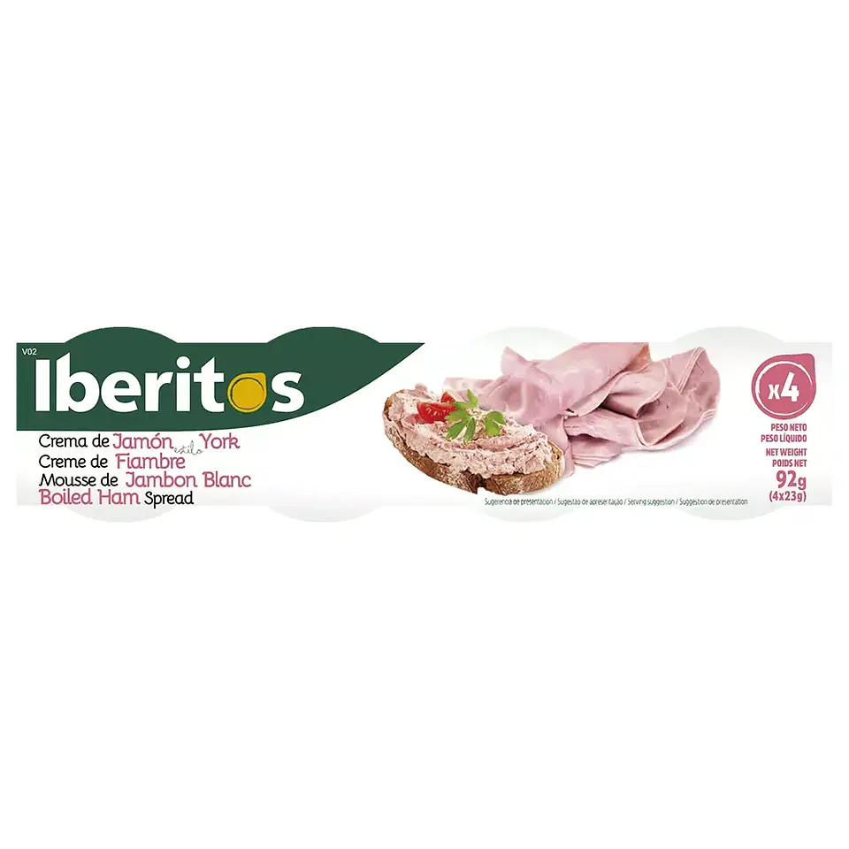 Crema de Jamón Estilo York para Untar 4 Unidades Iberitos 1