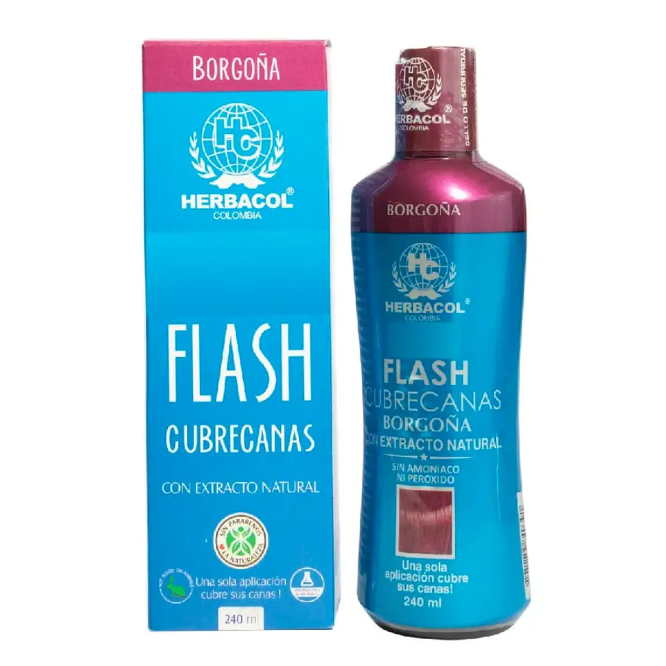 Tónico Capilar Flash Cubrecanas Borgoña 240 ml Herbacol 1