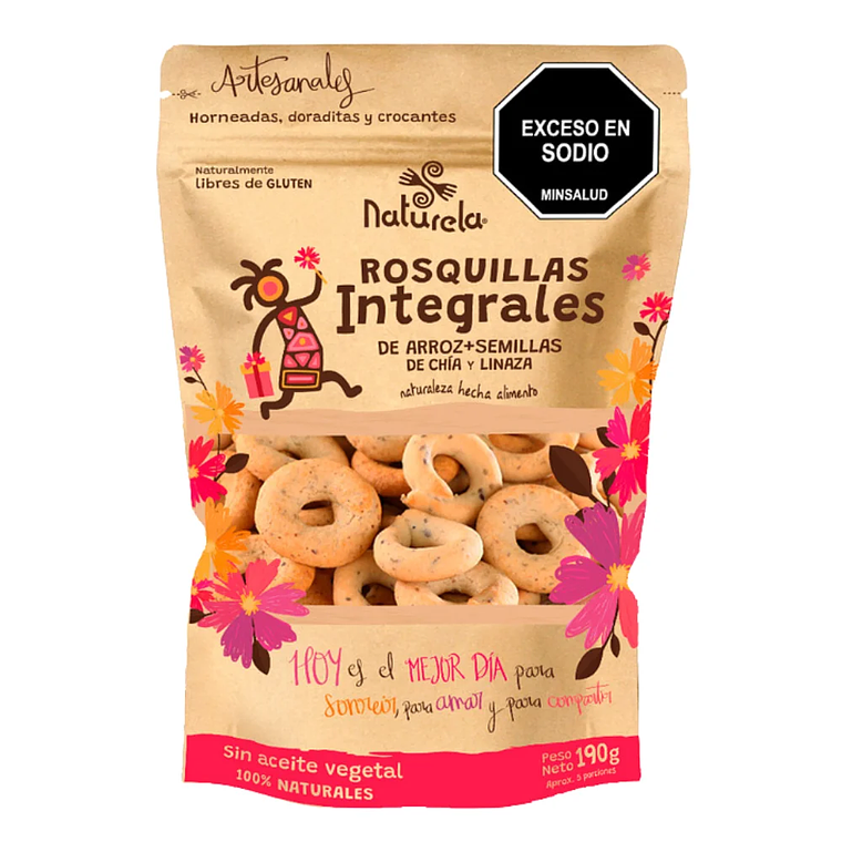 Rosquillas Integrales de Arroz 190 gr Naturela  1