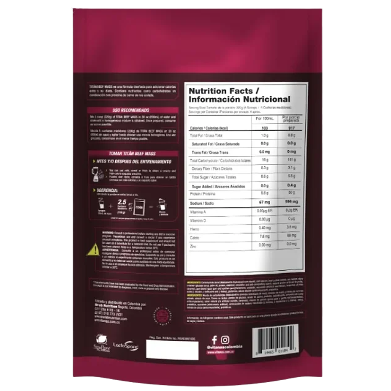 Titan Beef Mass 2 Libras Vitanas 2