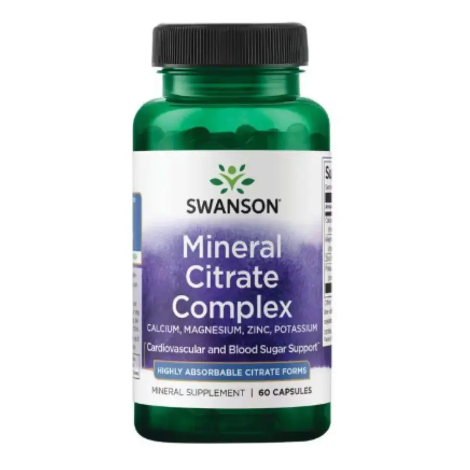 Multivitaminico Citratos Magnesio Calcio Zinc y Potasio 60 Cápsulas Swanson 1