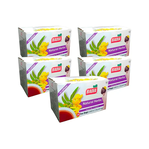 Combo Té Badia Natural Herbs 25 sobres por 5 Unidades