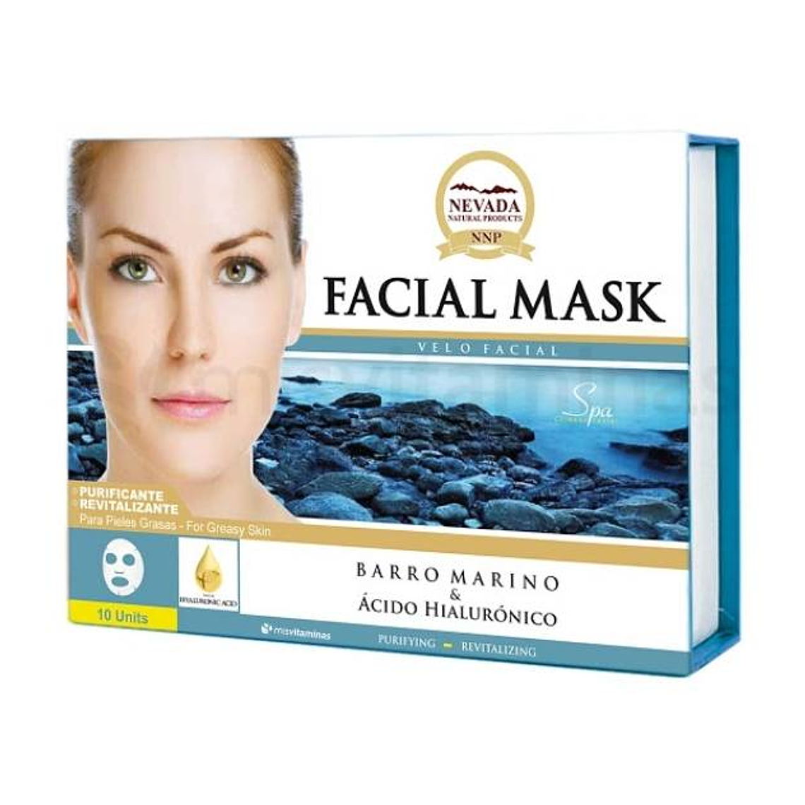 Mascarilla Facial Barro Marino Caja 10 Unidades Nevada 1