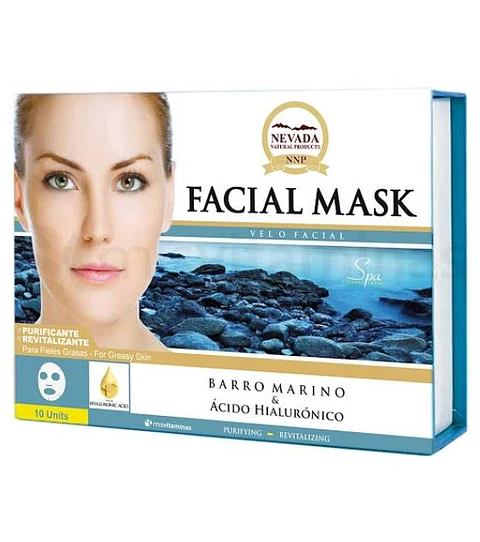 Mascarilla Facial Barro Marino Caja 10 Unidades Nevada