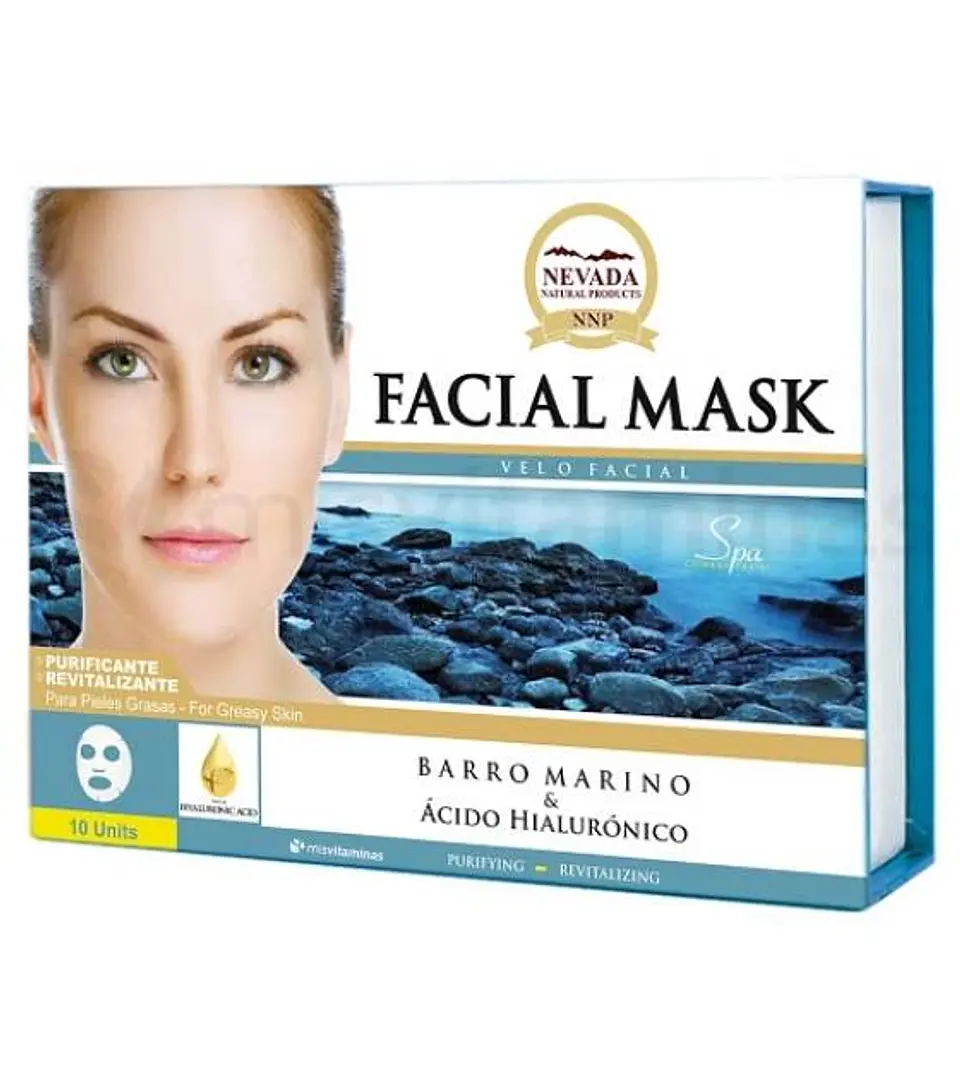 Mascarilla Facial Barro Marino Caja 10 Unidades Nevada 1