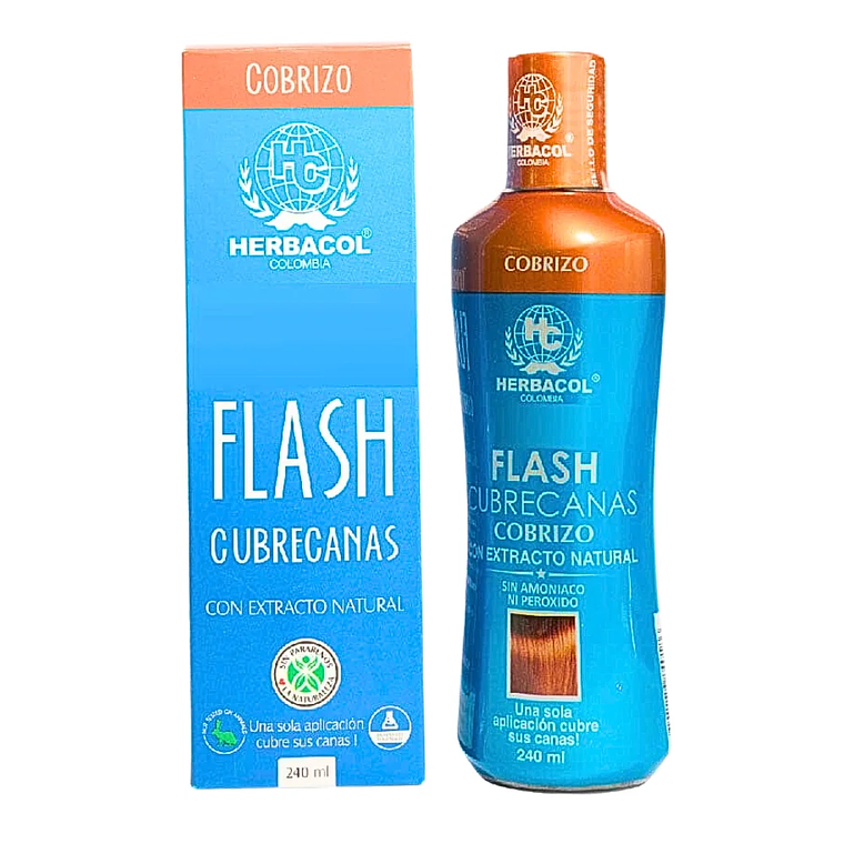 Tónico Capilar Flash Cubrecanas Cobrizo 240 ml Herbacol 1