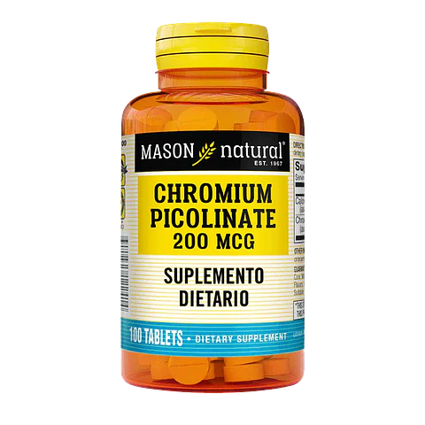 Chromium Picolinate 200 mcg Mason Natural 100 Tabletas