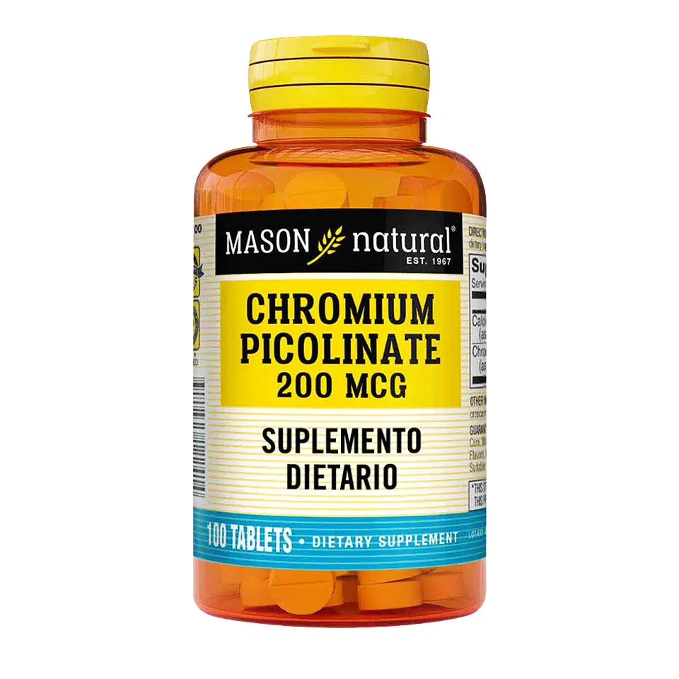 Chromium Picolinate 200 mcg Mason Natural 100 Tabletas 1