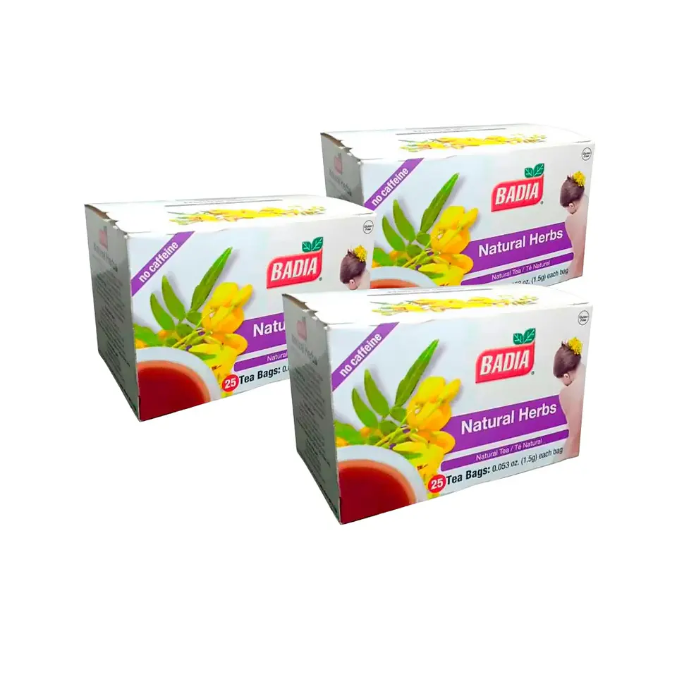 Combo Té Badia Natural Herbs 25 sobres por 3 Unidades 1