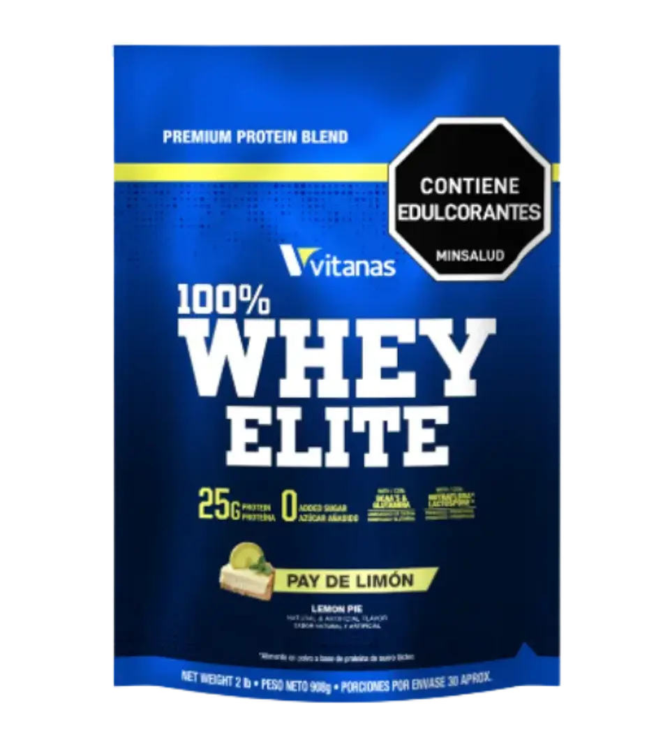 Whey Elite 100% Vitanas Pay de Limón 2 Libras 1