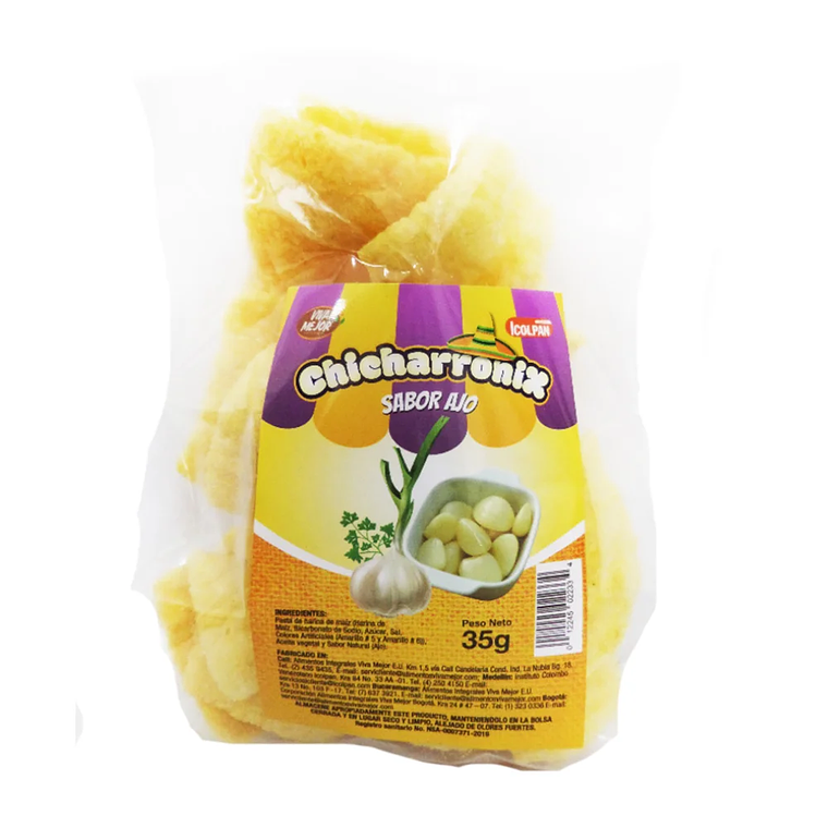 Chicharronix Sabor Ajo 35 g Icolpan 1