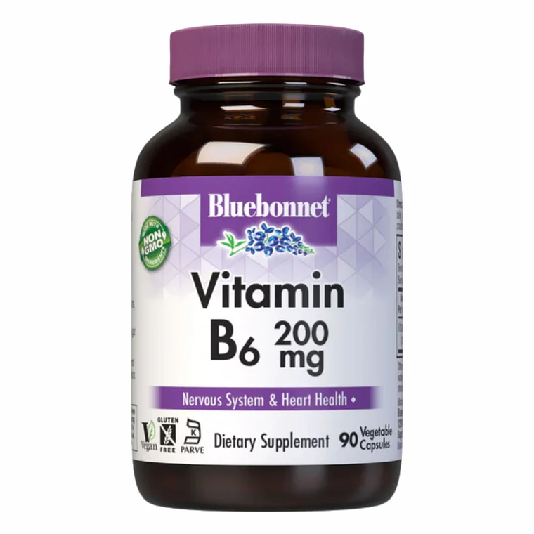 Vitamin B6 200 mg 90 Cápsulas Bluebonnet 1