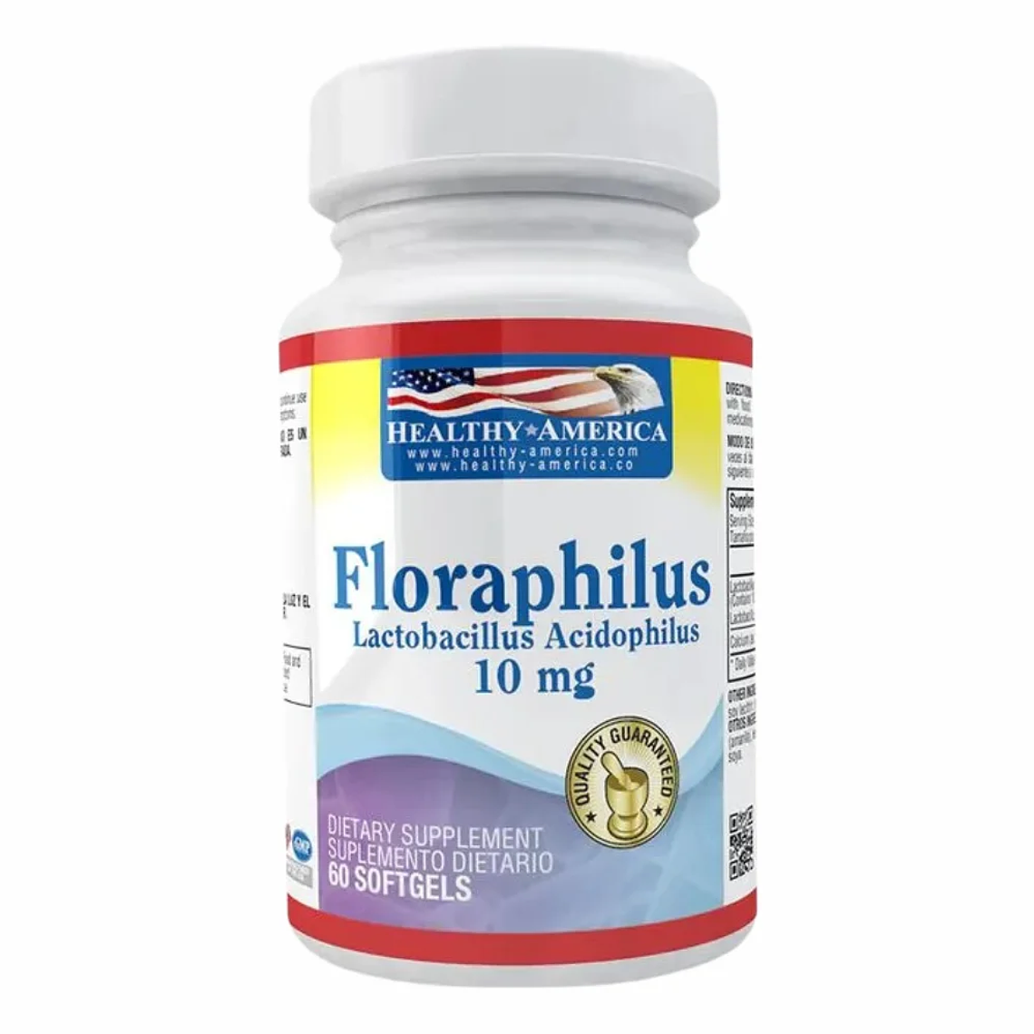 Floraphilus Lactobacillus 10 mg Healthy America 60 Softgels 1