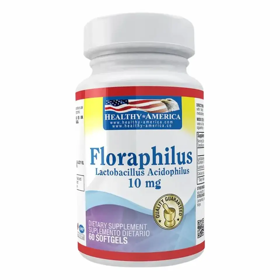 Floraphilus Lactobacillus 10 mg Healthy America 60 Softgels 1