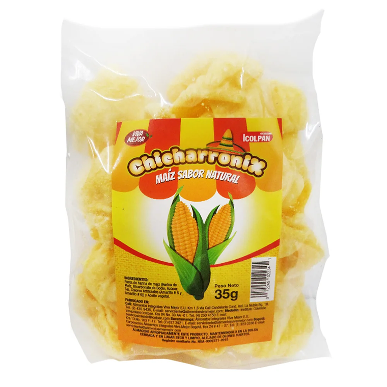 Chicharronix Sabor Maíz Natural 35 g Icolpan 1