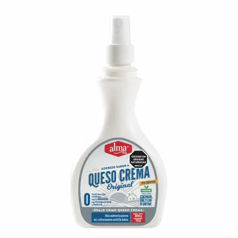Queso Crema Original en Spray 300 g Alma Foods 1