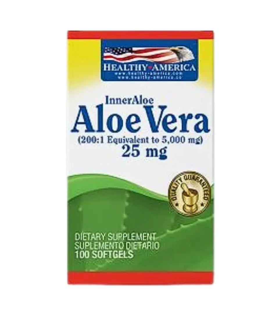 Aloe Vera 25 mg 100 softgels Healthy America 1