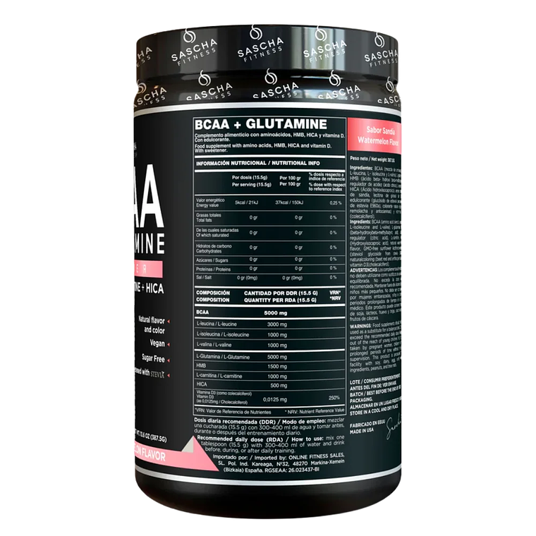 BCAA + Glutamine Sandia Sascha Fitness  2