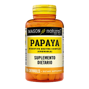 Papaya Enzimas Digestivas Mason Natural 100 tabletas Masticables