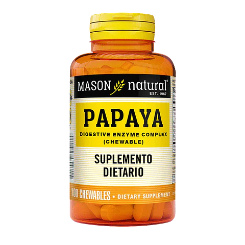 Papaya Enzimas Digestivas Mason Natural 100 tabletas Masticables