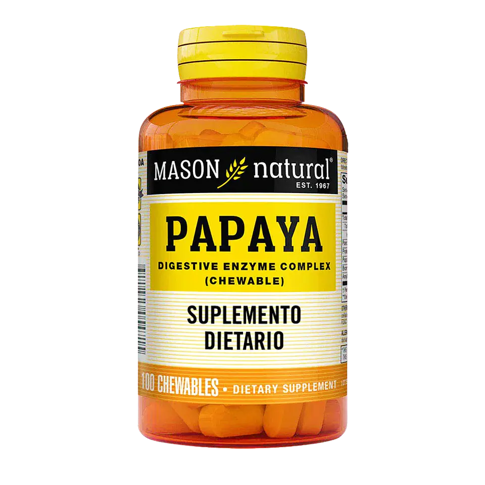 Papaya Enzimas Digestivas Mason Natural 100 tabletas Masticables 1