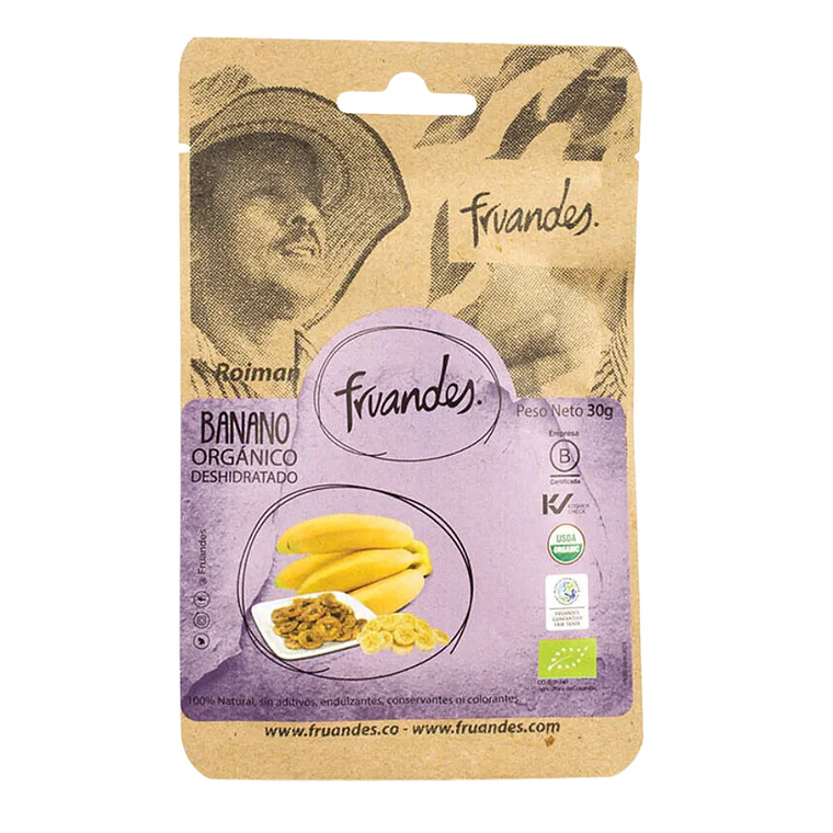 Banano Orgánico Deshidratado Fruandes 30 gr 1
