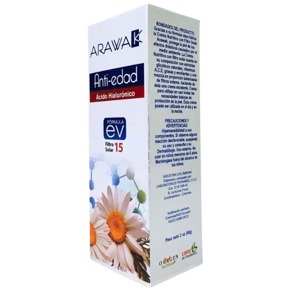 Anti-edad Ácido Hialurónico Arawak 60 gr  1