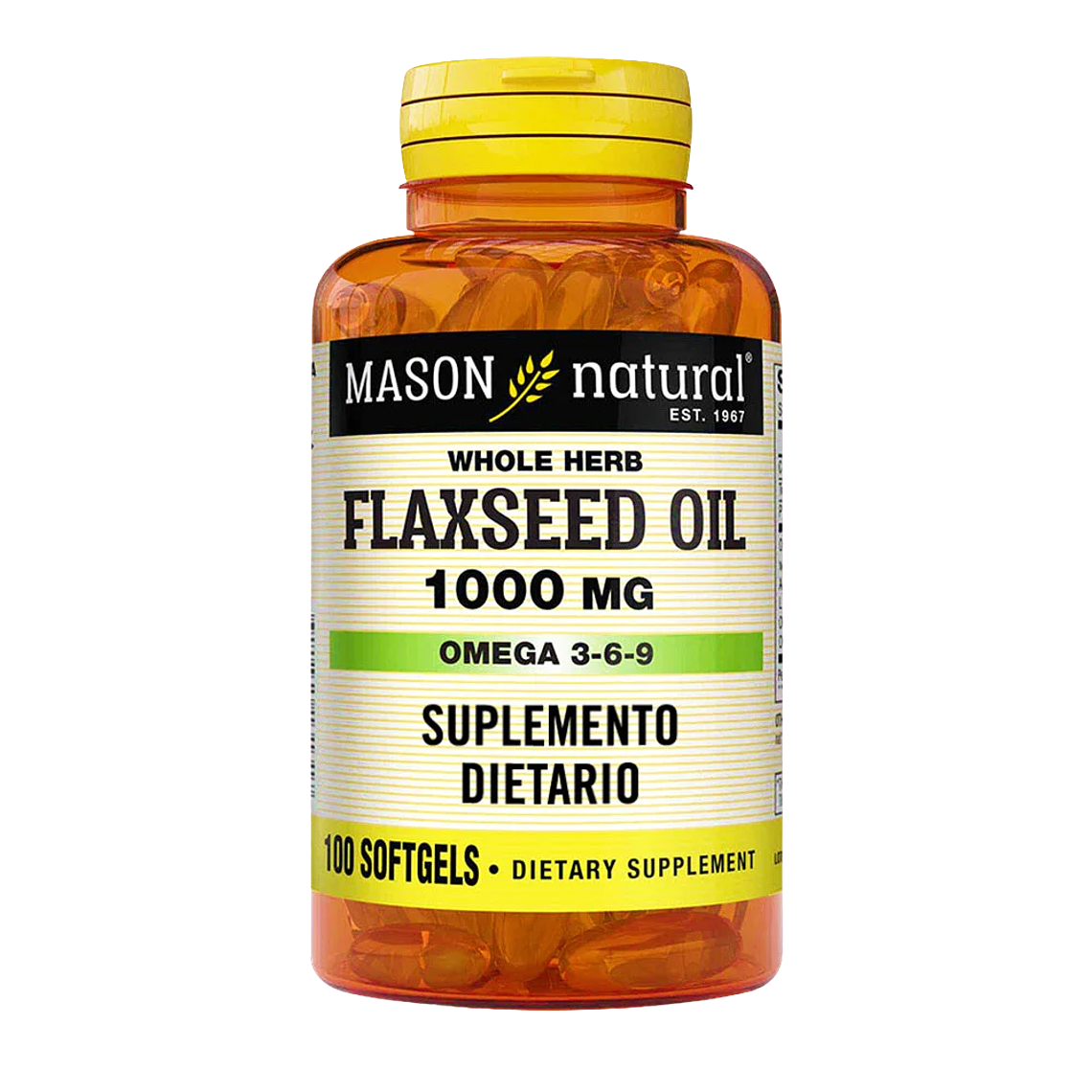 Flaxseed Oil 1000 mg 100 Softgels Mason Natural  1