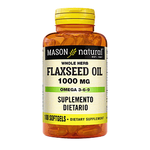 Flaxseed Oil 1000 mg 100 Softgels Mason Natural 