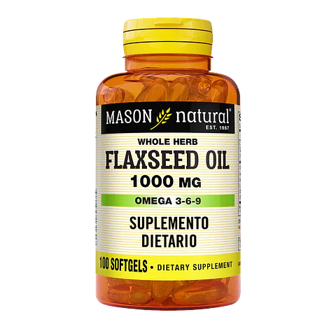 Flaxseed Oil 1000 mg 100 Softgels Mason Natural 