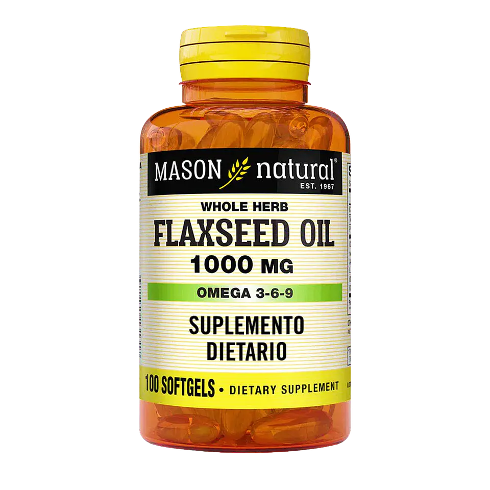 Flaxseed Oil 1000 mg 100 Softgels Mason Natural  1