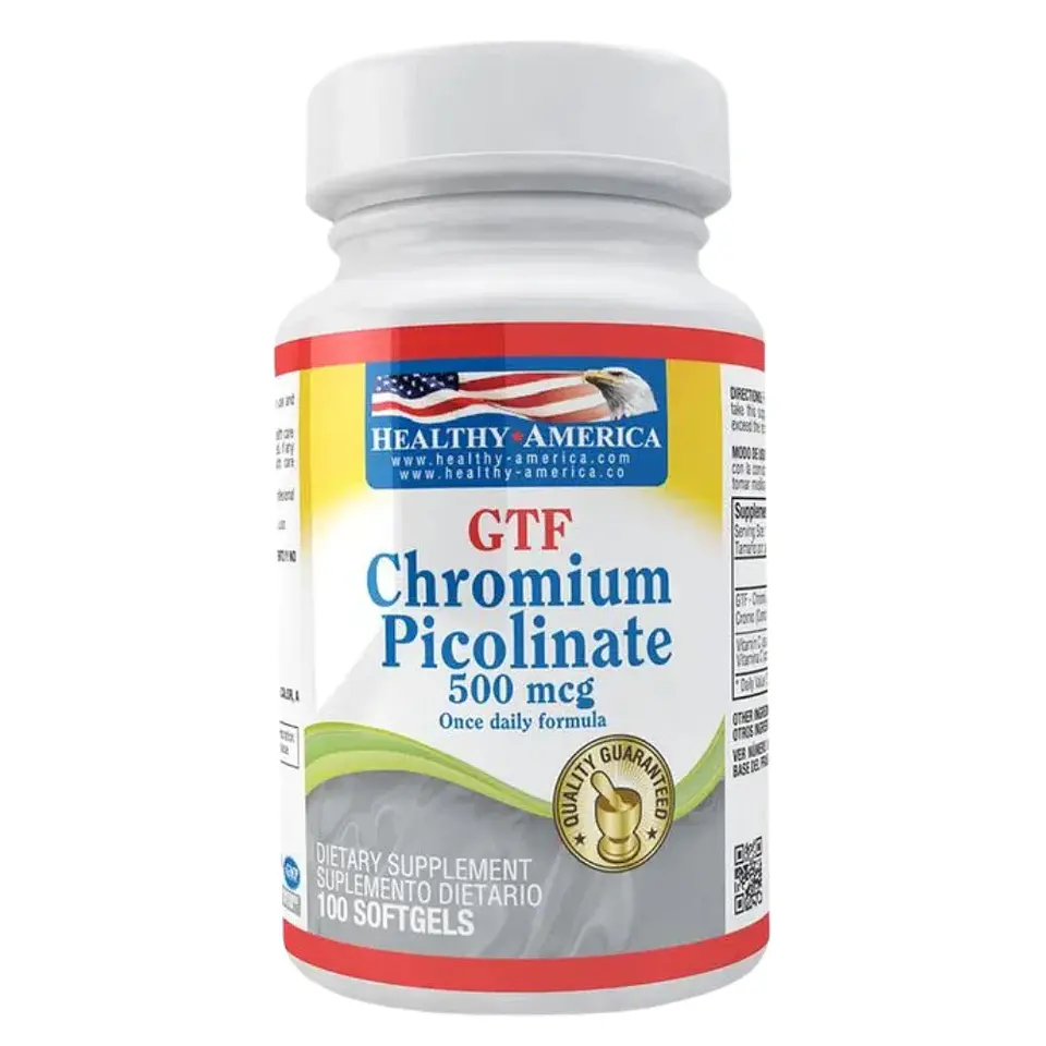 Chromium Picolinate 500 mcg 100 softgels Healthy America 1