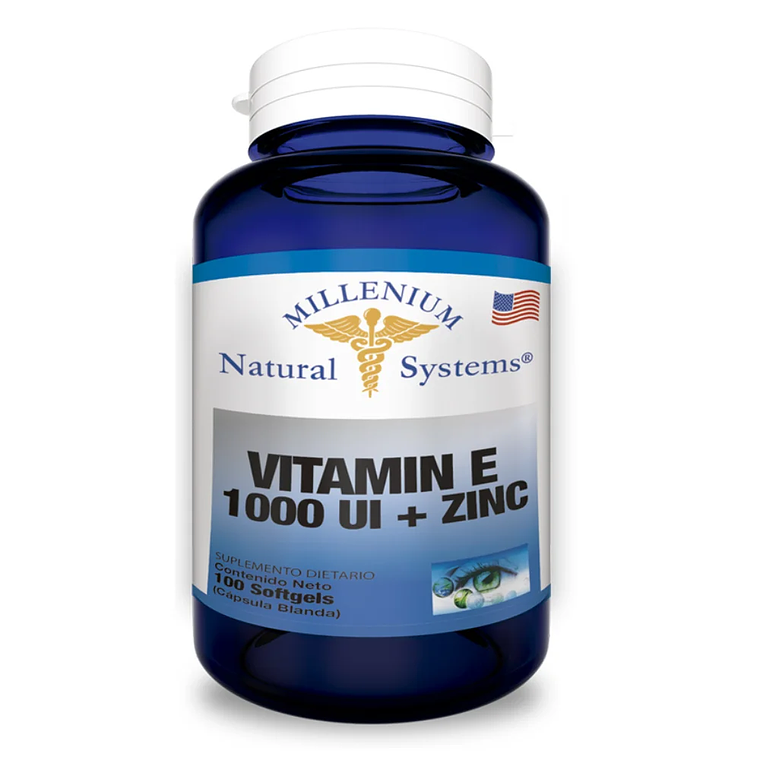Vitamin E 1000 IU más Zinc 100 Softgels Natural Systems 1