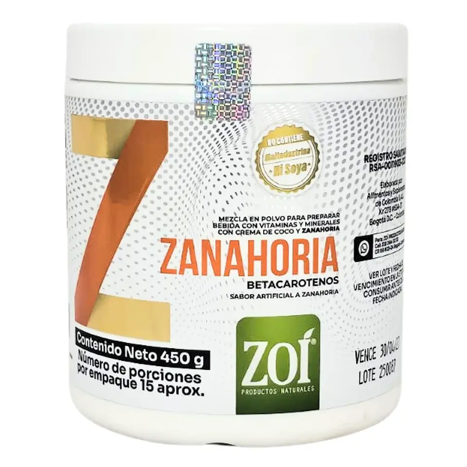 Zanahoria con Betacarotenos Vitamina A  450 gr Zoí 1
