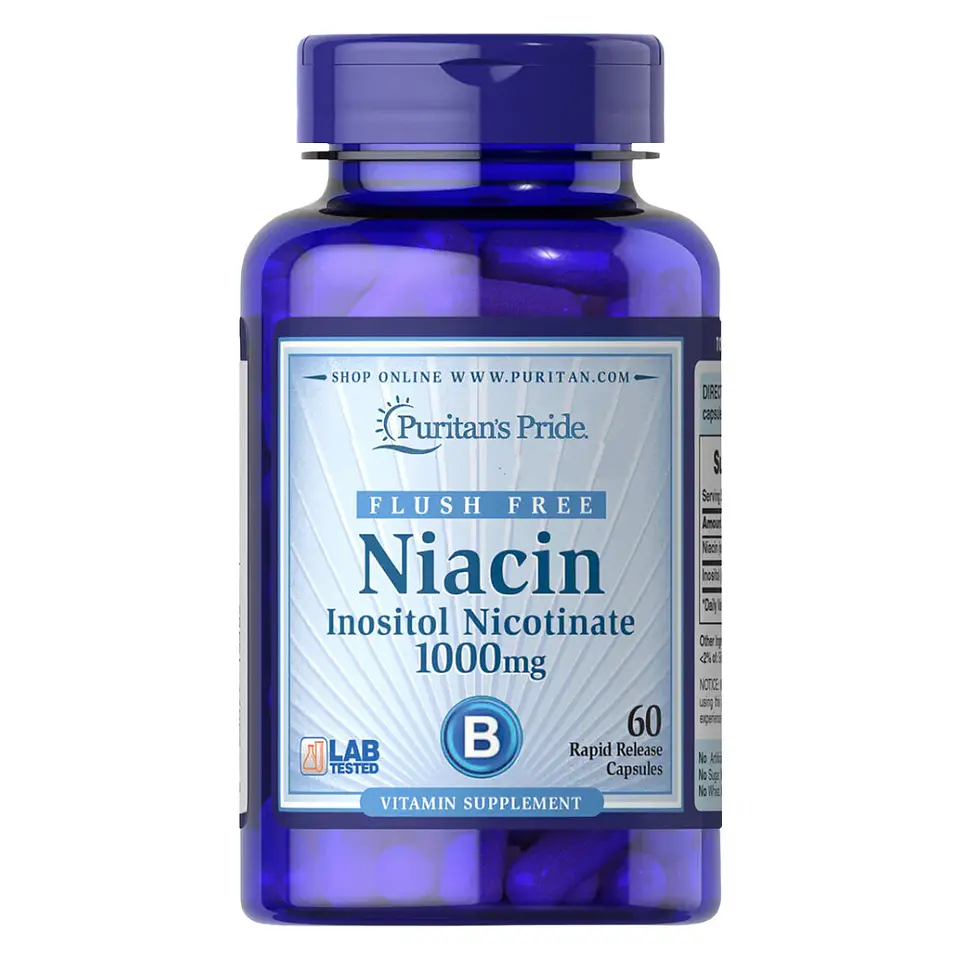 Niacin Inositol Nicotinate 1000 mg 60 Cápsulas Puritan's Pride 1